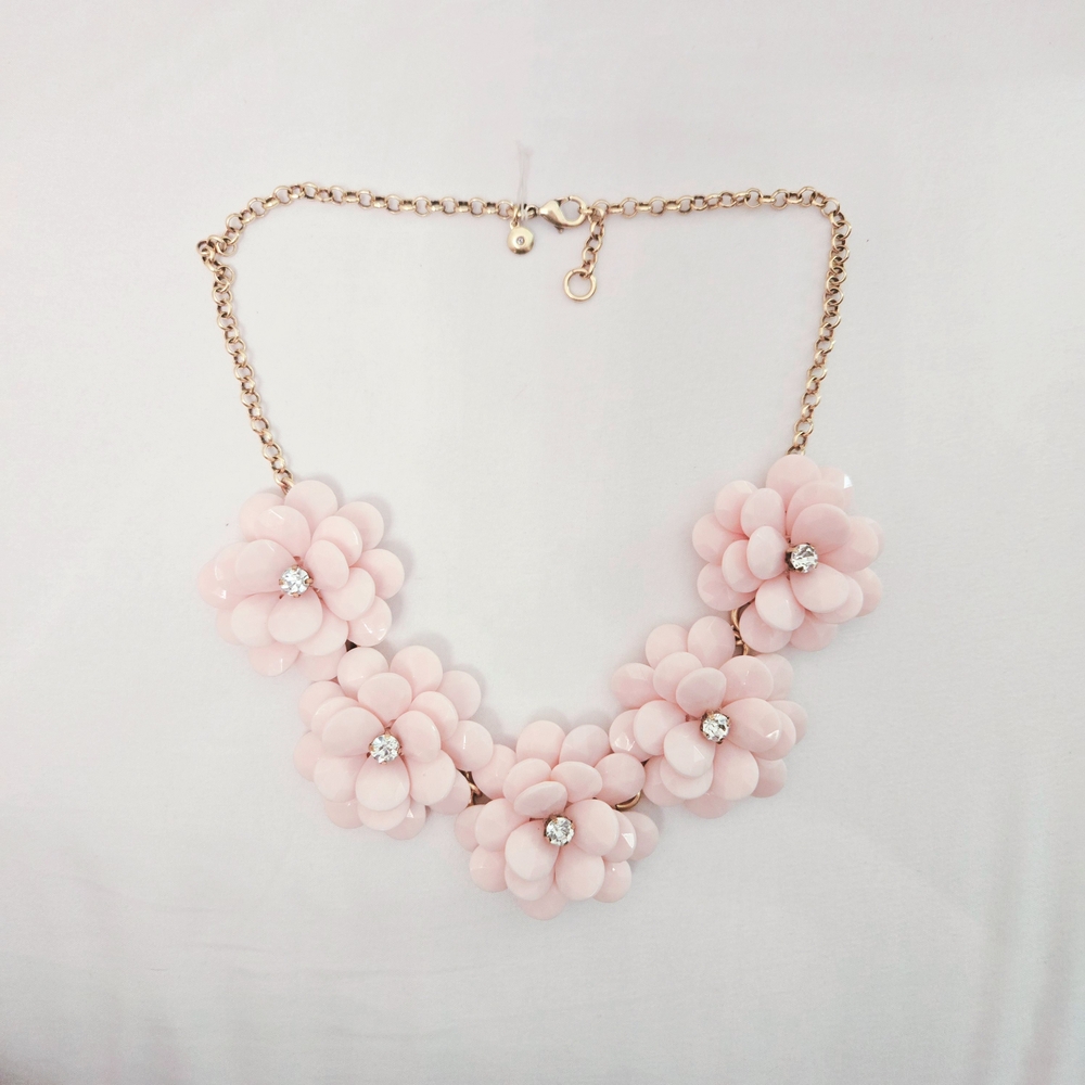 J Crew Pink Floral Necklace